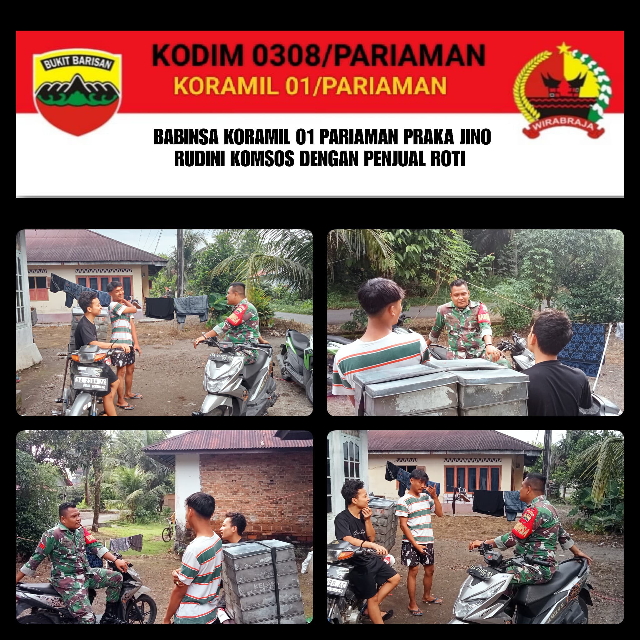 Komsos Dengan Pengusaha UMKM Roti, Babinsa Koramil 01/Pariaman Himbau Untuk Jaga Kualitas dan Kebersihan