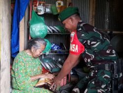 Indahnya Berbagi, Koramil 1405-07/Tanete Rilau Jalin Tali Asih Dengan Memberikan Bantuan Sembako