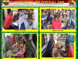 Babinsa Komsos Di Warung Kopi Ingatkan Warga Terhadap Musim Cuaca