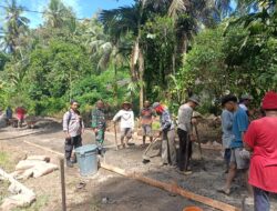 Babinsa Koramil 03/Sungai Sariak Pengecekan Pengerjaan Jalan Rabat Beton Di Korong Bungin