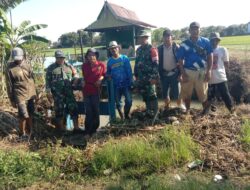 Penuhi Kebutuhan Air Petani, Babinsa Koramil 1405-06/Barru Gotong Royong Bersama Masyarakat Bersihkan Saluran Irigasi