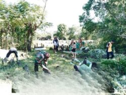 Babinsa Koramil 1405-07/Tanete Rilau Bersama Bhabinkamtibmas, Mahasiswa Dan Masyarakat Kompak Bersihkan TPU