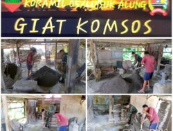 Kepedulian Babinsa Bantu Tenaga Dalam Pembuatan Dapur Warga, Di Wilayah Binaanya