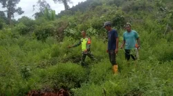 Babinsa Koramil 05/Simeulue Barat Melaksanakan Kegiatan Pengukuran Tanah Untuk Dijadikan Kebun Sawit