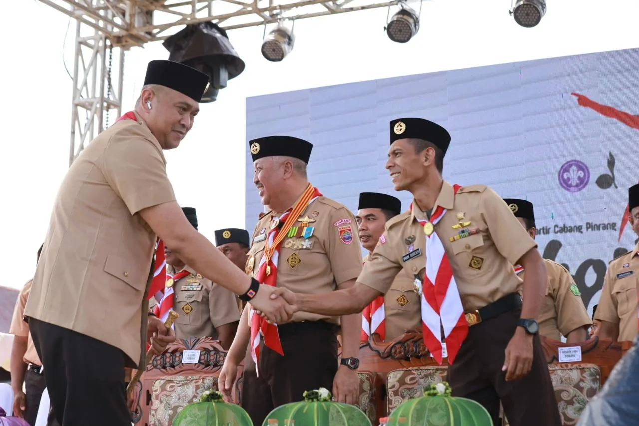 Dandim 1404/Pinrang Dampingi Bupati Pinrang Hadiri Pembukaan Jambore Cabang Gerakan Pramuka Kwarcab Pinrang Tahun 2025